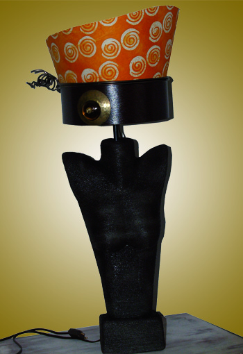 Lampe chapeau afrique